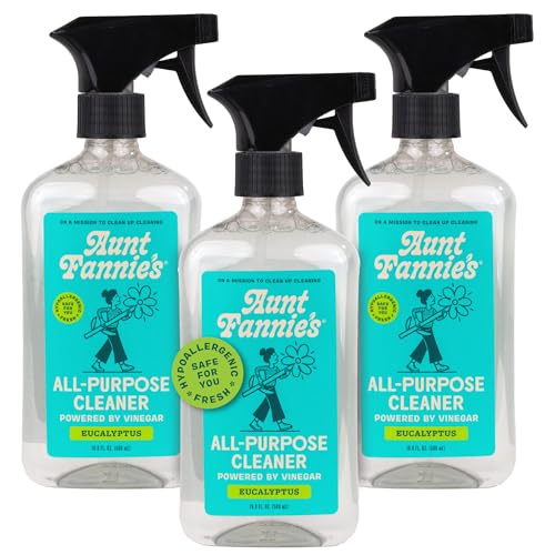 Aunt Fannies All Purpose Household Cleaner Multi-surface Spray Powered by Vinegar for Kitchen Bath Windows and Countertops Eucalyptus Scent (Pack of 3)