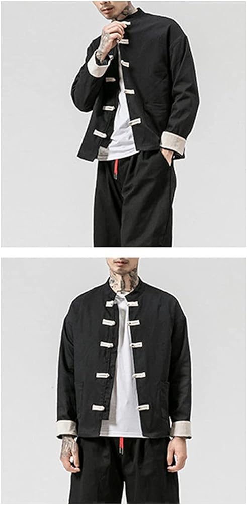 ジャケット・アウター 90's Traditional Black Kung Fu Jacket Kung Fu Jacket, Men Both Sides Martial Arts Jacket,Chinese