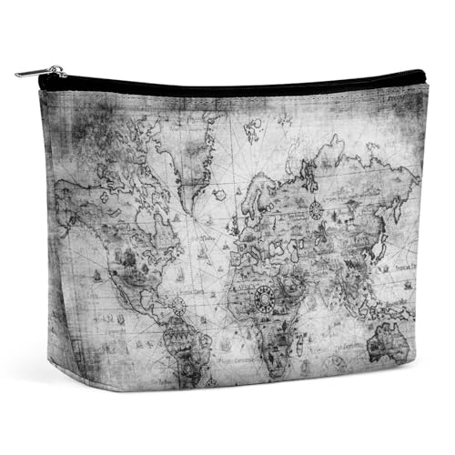 Bolsa feminina de couro PU, estojo de maquiagem, bolsa com zíper, bolsa organizadora de artigos de higiene pessoal, 17,3 x 15 x 5,8 cm, Multi 5, 6.8x5.9x2.3 in