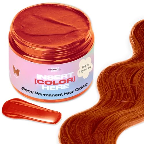 INH Semi Permanent Hair Color | Color Depositing Conditioner | Orange Hair Dye | No Bleach, No Peroxide Temporary Fire Opal Tint for Women & Men | Vegan,...