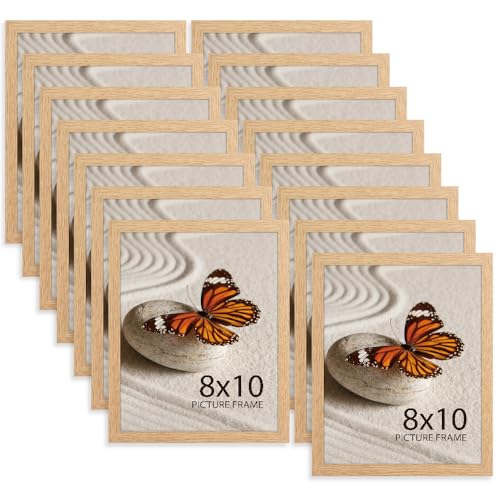 Memory Island 8x10 Photo Frames for Wall and Tabletop Display, 8 by 10 Natural Wood Grain Picture...