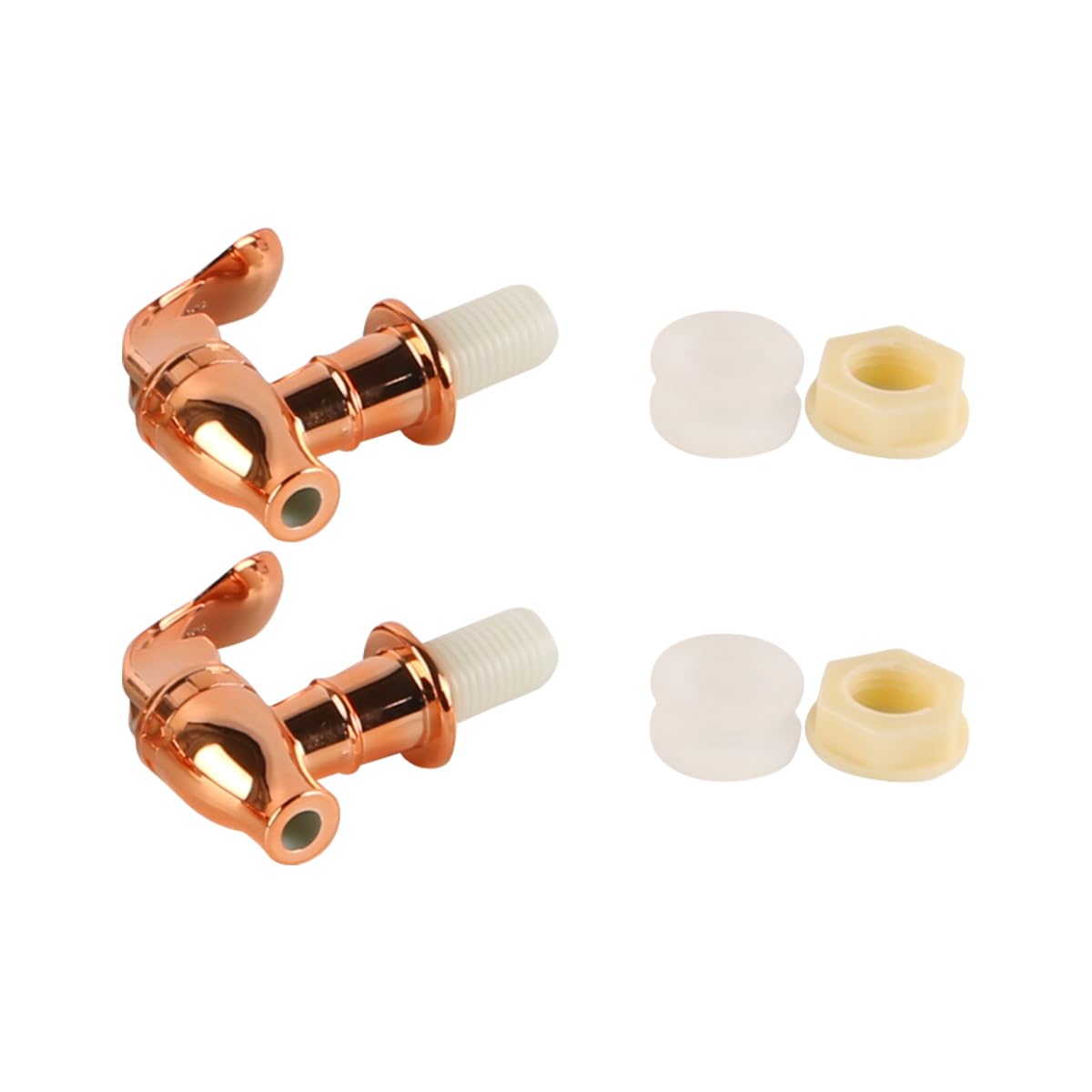 Muiltvoe 2Pcs Replacement Spigot for Beverage Dispenser Push Style Spigots Water Dispenser Faucet Glass Bottle Tap(Rose Gold)