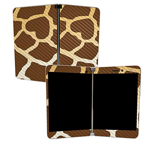 Image of MightySkins Carbon Fiber Skin for Microsoft Surface Duo - Giraffe | Protective, Durable Textured Carbon Fiber Finish | Easy to Apply, Remove, and Change Styles | Made in The USA