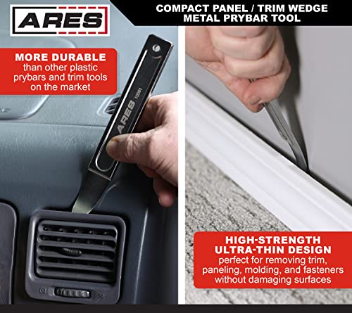 Ares 10091 – Compact Panel/Trim Wedge Metal Prybar Tool – Durable Prybar Easily Removes Trim, Paneling, Sheet Metal, Fasteners, And More – Compact Design For Use In Confined Spaces #TOP2