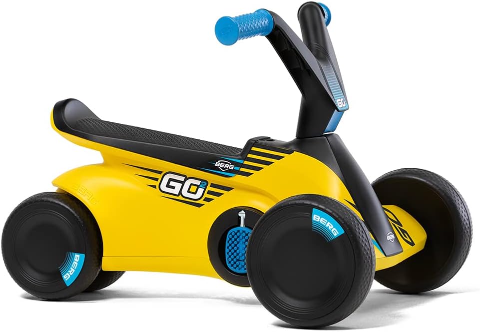 Toys GO2 2 in 1 Baby Toddler Push and Pedal Small Go Kart Indoor Outdoor 4 Wheel Ride On Toy for Ages 10-30 Months, Yellow