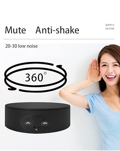 ULEMONDEE 13 cm elektrischer Drehteller für die Fotografie, 360 Grad drehbarer Ausstellungsstand für Schmuckausstellung, Ladenausstellungsstand, Kuchenausstellung (Schwarz)