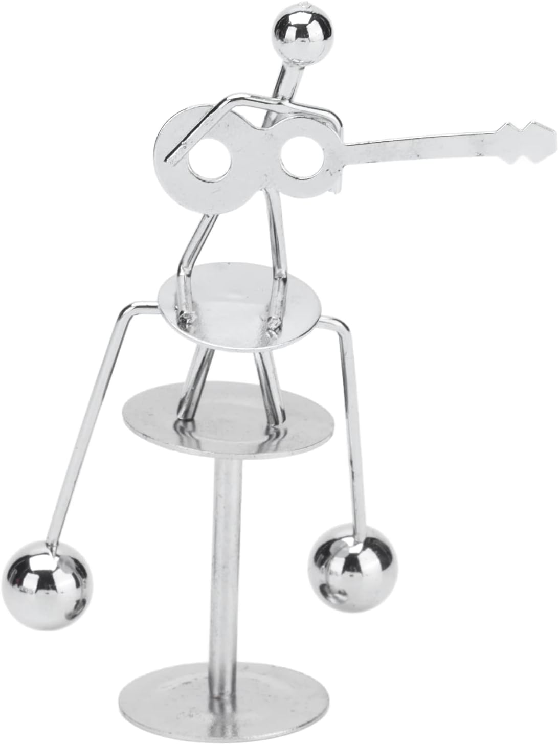 Alomejor Perpetual Motion Desk Toy Swing Office Decor Relaxing Time Metal 3.1 X 1.7 X 0.9in