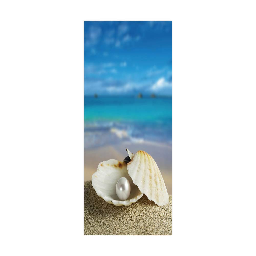 Poster autocollant porte trompe l'oeil bord de mer pour chambre
