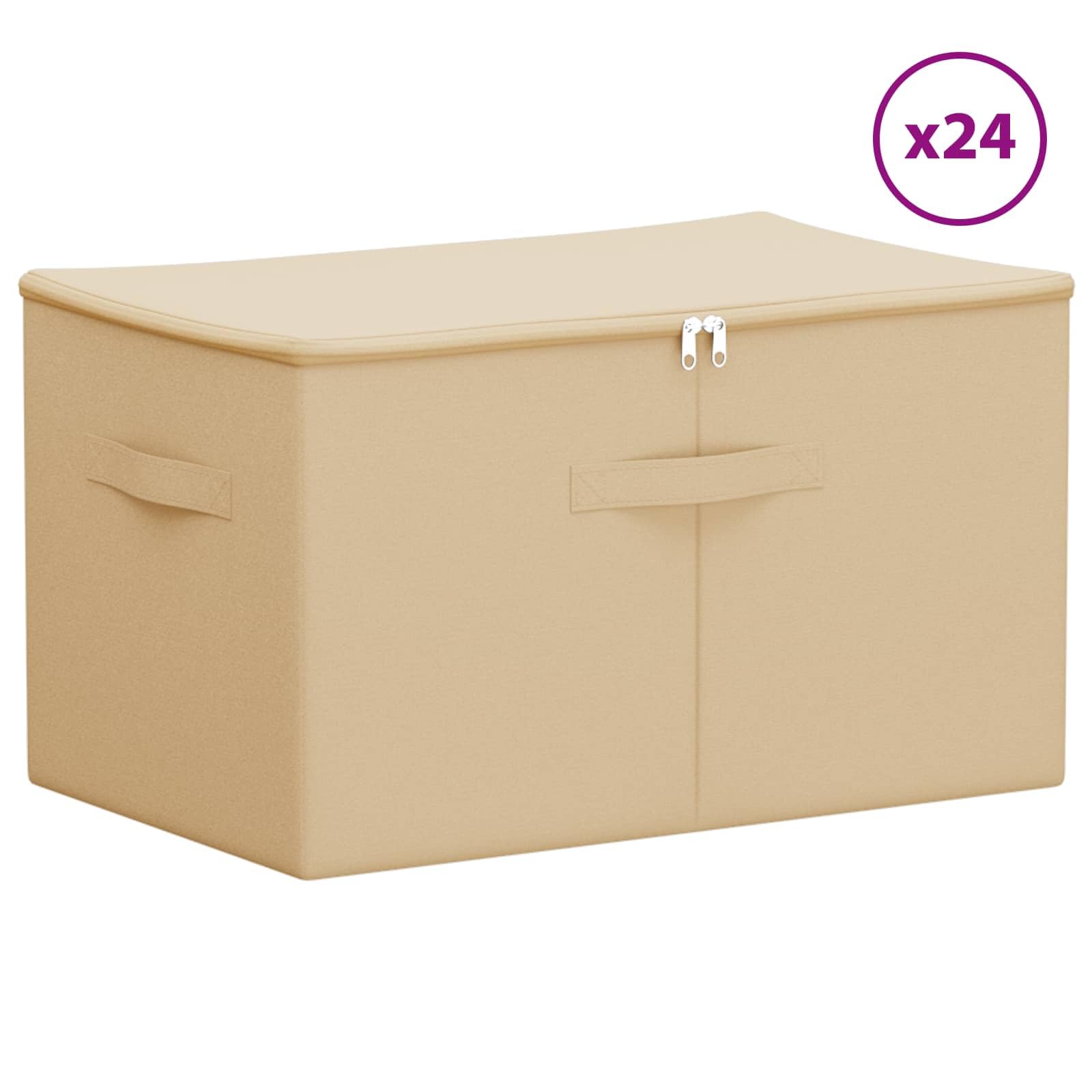 Scatola Stoccaggio 24 pz Tessuto non tessuto 55 x 35 x 32 cm Pieghevole