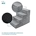 Best Pet Supplies Dog Stairs & Steps - CertiPur-US Made in USA Foam Steps for Small Dogs & Cats, Non-Slip Indoor Balanced Pet Step Support, Dog Ramp, No Assembly, Gray, 4-Step (18-inch Height)