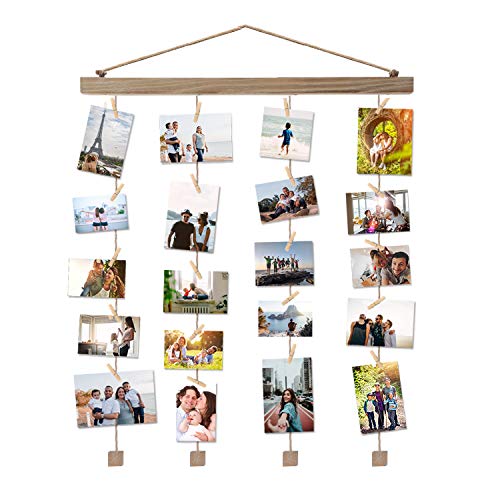 Vencipo Marco de Madera para Decoración de Paredes Colgantes, Marrón Estantería para Marco Fotos, Baldas Estanterias de Pared de Madera para Decoración del Hogar.(40 * 60cm)