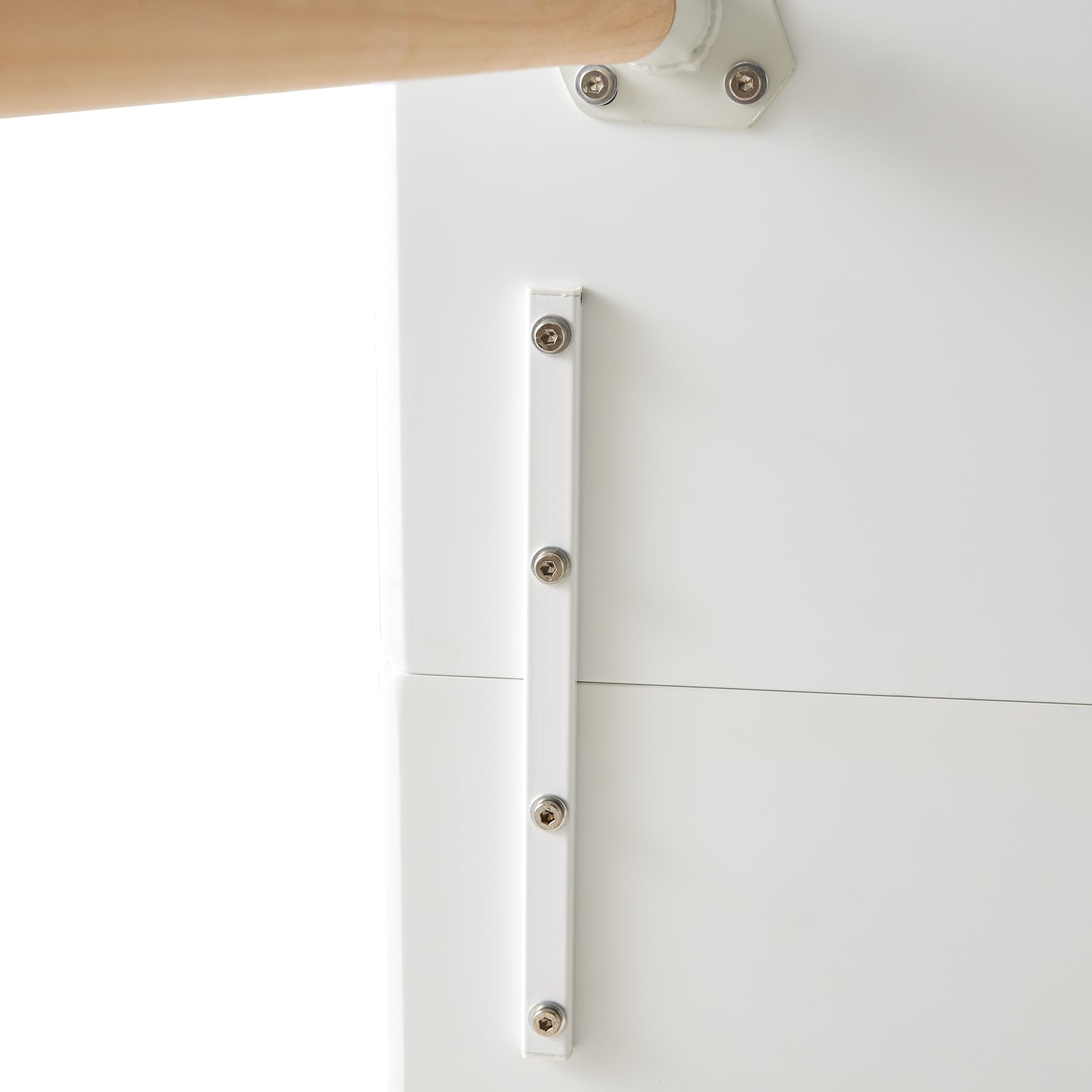 Tavolo da Pranzo Moderno; Tavolo da Cucina in Stile Nordico, Tavolo da Pranzo Bianco con Gambe in Legno di Faggio (Il Desktop è Composto da due Parti), L110*L70*A74cm