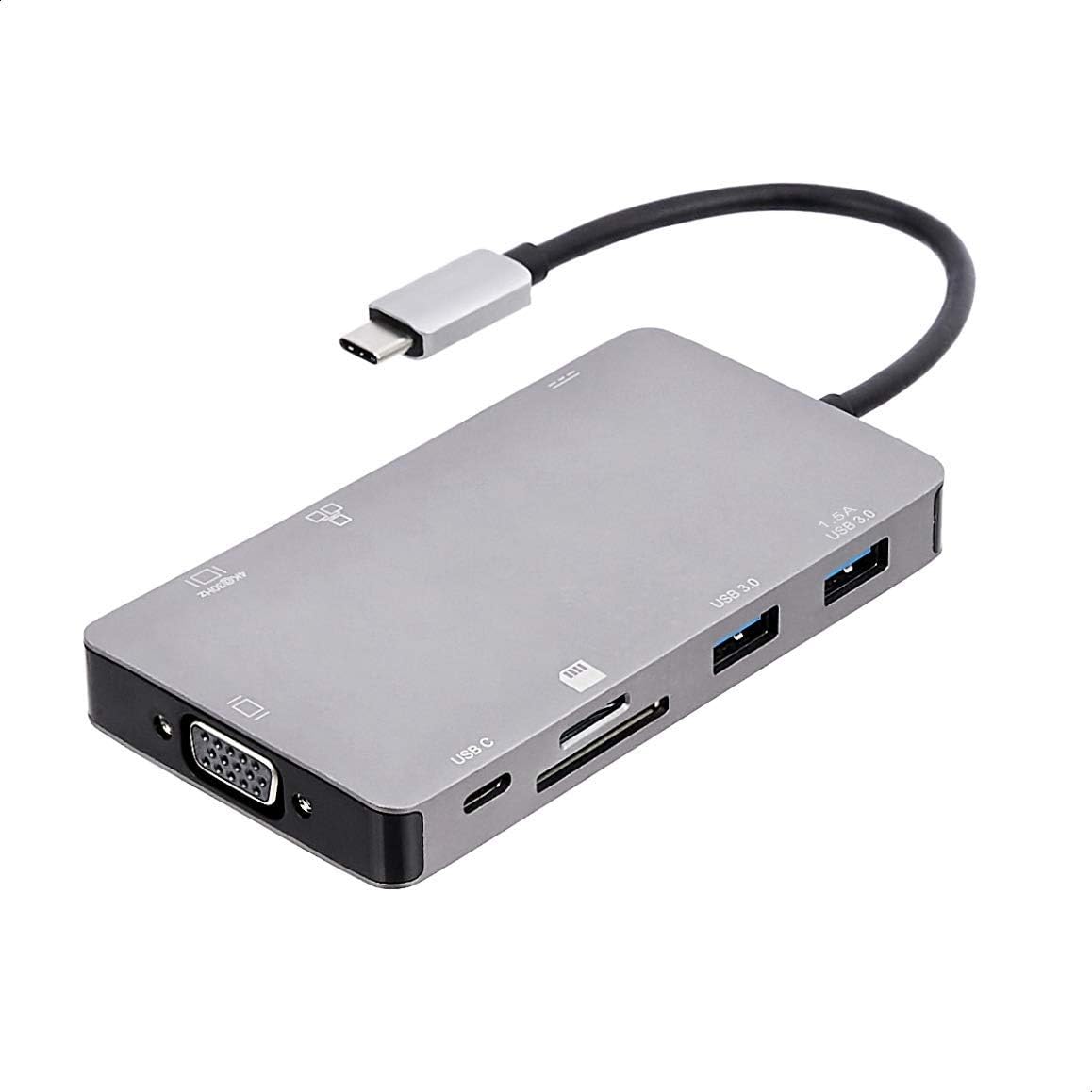 Amazon Basics Aluminum USB 3.1 TypeC Docking with HDMI, VGA,