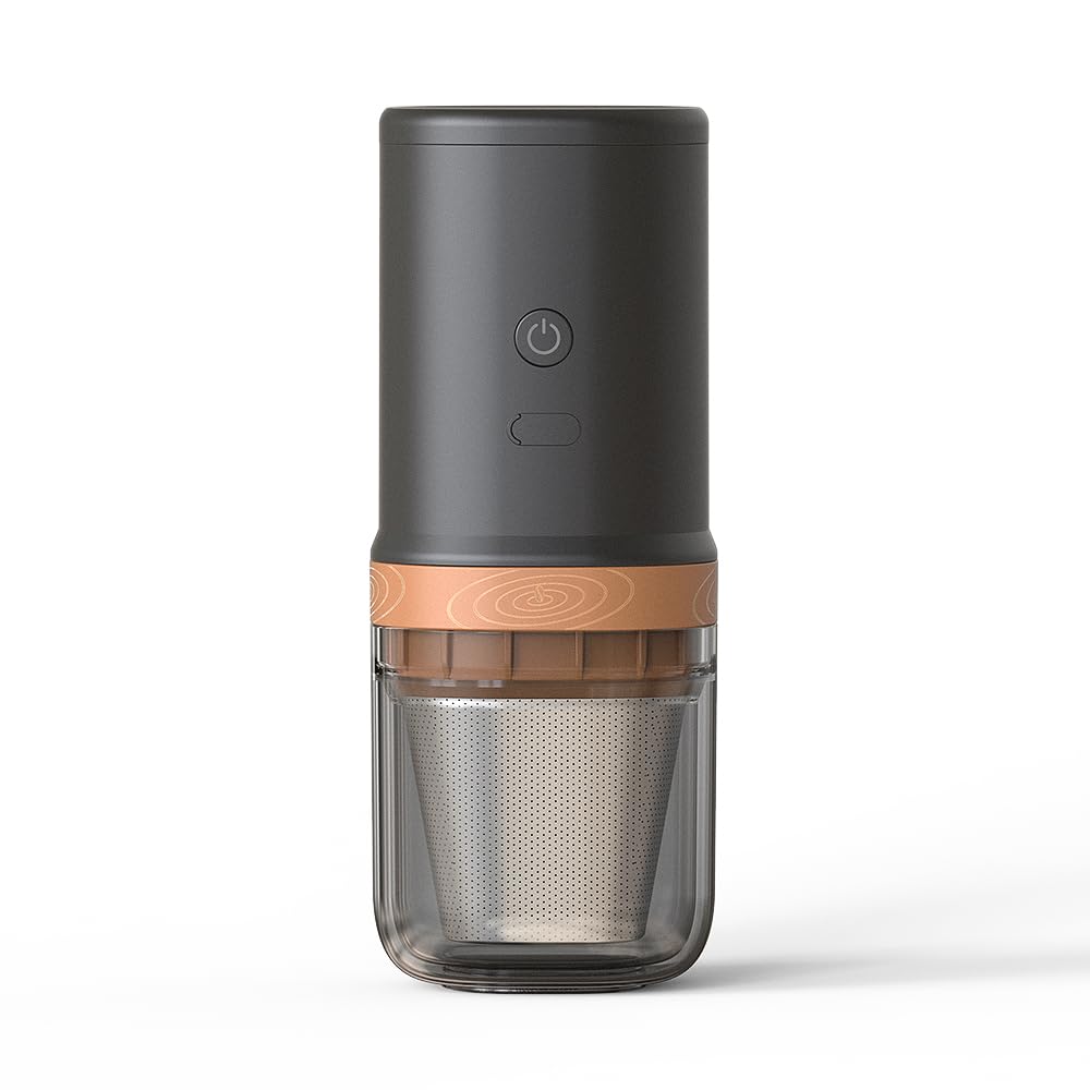 Molinillo eléctrico Molinillo de café eléctrico, 25 velocidades, ajustable, 24 W, portátil, recargable por USB, molinillo de granos de café con núcleo de acero inoxidable, cepillo de limpieza pa