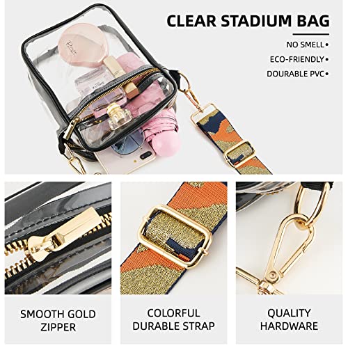 Image of Clear Crossbody Bag Stadium Approved,Adjustable Shoulder Strap Clear Crossbody Purse for Concerts,Sports Events