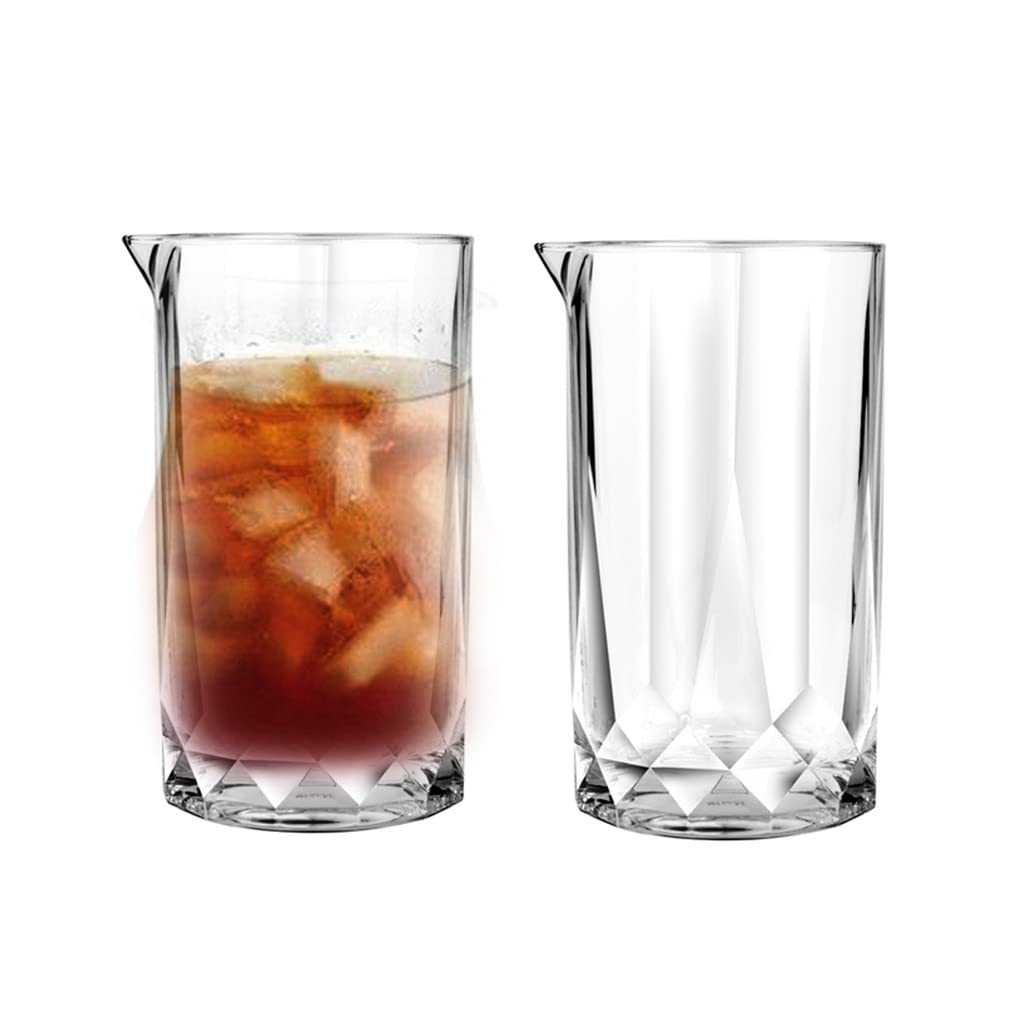 BINZO 625 ml Cocktail Mixing Glass, Thick Bottom, Bartender Glass Pitcher for Stirring Drinks, Set of 2 4