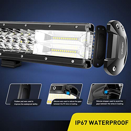 Image of Nilight - 18003C-A 15Inch Triple Row Lights 216W 21600LM Flood Spot Combo Beam LED Light Bar Driving Boat Super Bright Led Off Road Trucks