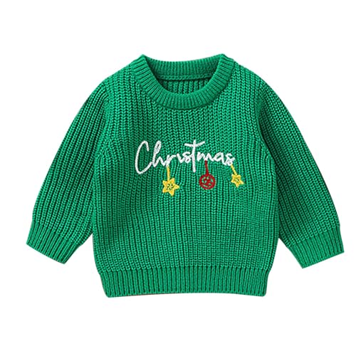 RNTOP Baby Christmas Sweater Pullover Toddler Girls Boys Long Sleeve Crewneck Embroidery Knit Fashion (GN1, 6-9 Months)