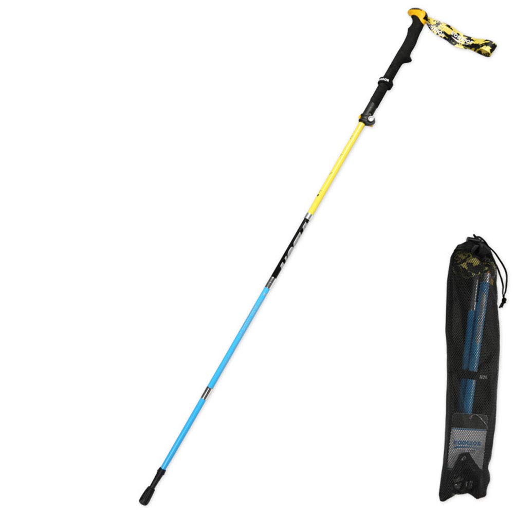 Kije trekkingowe pięciokrotne lotnictwo materiał z włókna węglowego, długość przechowywania 35 cm, wbudowany drut gumowany, para na sprzedaż, żółty