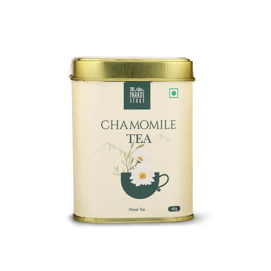 The Pahadi Story Chamomile Tea 40Gm, 100% Natural Whole Flower Bud Chamomile Herbal Tea For Relaxation And Better Sleep