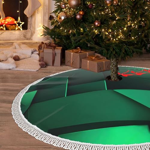 Jupe de sapin avec imprimé géométrique doux et isolant pour cadeaux de Noël - 8