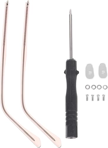 Miniatura 10 de 1 par de reemplazo de brazo de lentes de metal, con accesorios de instalación para lentes de sol universales (negro)