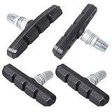 Star-Art 2 Pairs (4 pcs) Complete V Bike Brake Pads Set with Hex Nuts and Spacers V Bicycle Brake Bl