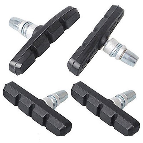 Star-Art 2 Pairs (4 Pcs) Complete V Bike Brake Pads Set With Hex Nuts And Spacers V Bicycle Brake Blocks Set, 70 Mm (Black) #TOP29