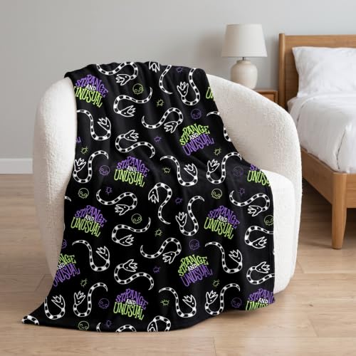 Beetlejuice Halloween Goth Strange & Unusual Bedding Super Soft Cozy Plush Throw 46 in x 60 in (Officially Licensed Product) by Franco