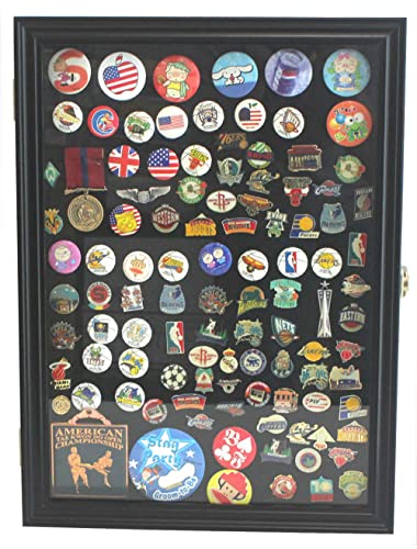 Large 19"X 14" Pin Display Case Medal Shadow Box With 98% Uv Protection For Military Medals, Beach Tags, Jewelry Pins, Pin Gift, Insignia Ribbons, Pin Collectibles Black Finish #TOP1