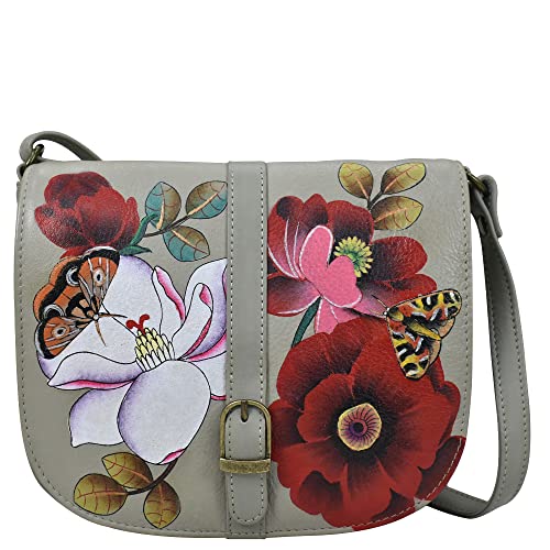 Anna by Anuschka Women's Hand Painted Genuine Leather Flap Crossbody