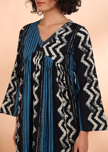 Image of Maaesa Women Printed Cotton Flared Kurti