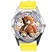 TAPORT® Lederarmbanduhr für Teddybär-Fans, rund, Gelb, e2