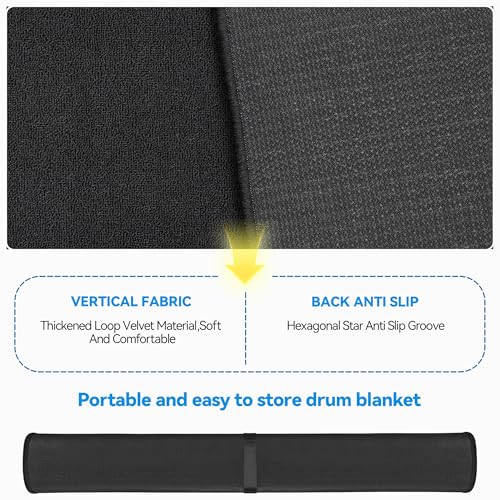 OUUTMEE Schlagzeugteppich, rutschfeste Schlagzeugmatte Schlagzeugteppich, rutschfeste Schlagzeugmatte (Schwarz, 120 x 180 cm)
