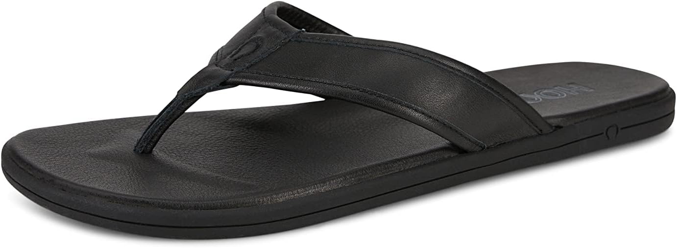 HORSE Men’s Premium Leather, Molded footbed Flip Flop Sandals, Comfort Fit, Marengo - Image 2
