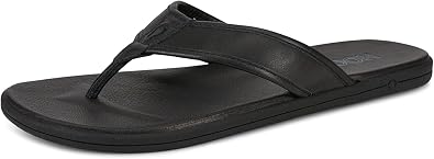 HORSE Mens Premium Leather, Molded footbed Flip Flop Sandals, Comfort Fit, Marengo