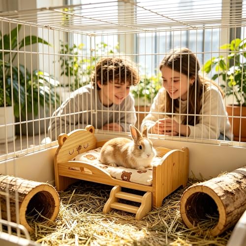 Cama de madera para hámsters y pequeños roedores domésticos 3