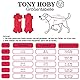 TONY HOBY Hundeschlafanzug, Striped, 4 Beine, Soft, Atmungsaktiv, Rot, L, Baumwolle-Mischung, für Kleine und Mittlere Hunde, Unisex, Erwachsene, Casual, Schlafanzug, Jumpsuit