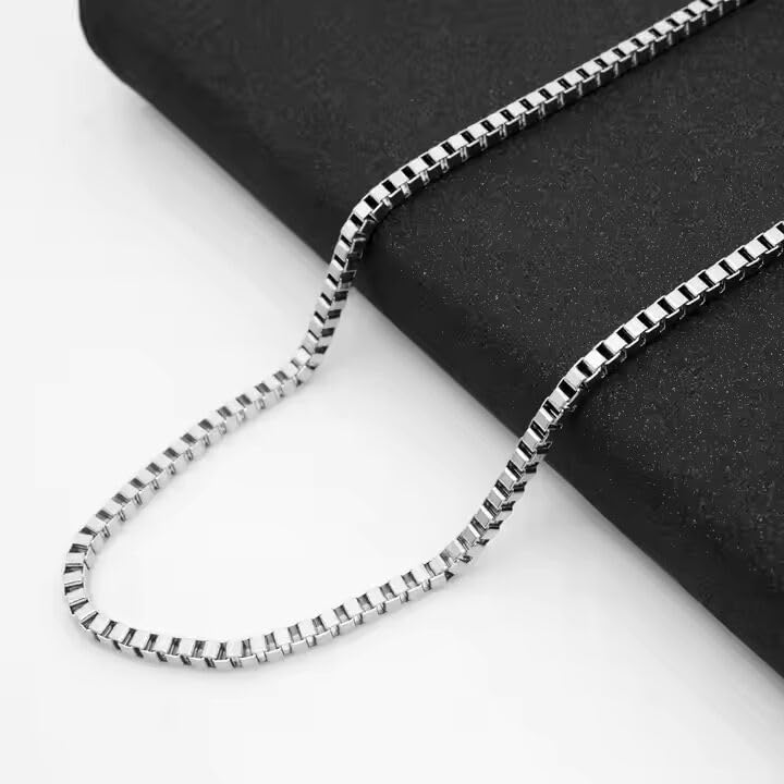 Image of THE MEN THING Chain for Men, Luxury Pure Titanium Steel Chain | Silver Stainless Steel Chain | Necklace Jewellery for Men & Boys