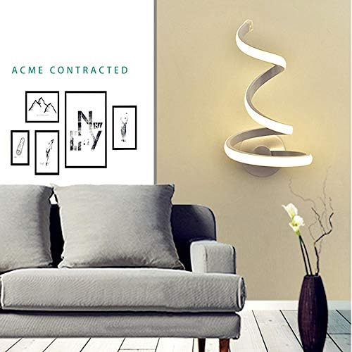 Modeen LED Spiral Wall Light Simple Modern Creativity Bedroom Aisle Bedside Lamp Wall Sconce Living Room Aluminum Metal Wall Lamp