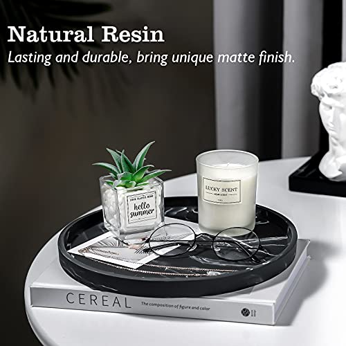 Emibele Vanity Tray, Black Round Trays for Bathroom Bedroom Countertop by Emibele - Used condition - Image 3