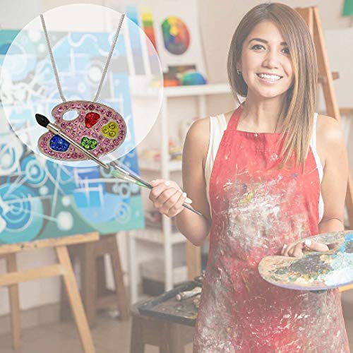 Pammyj Paint Palette Pendant Necklace For Artists Painters, 17.5" #TOP3