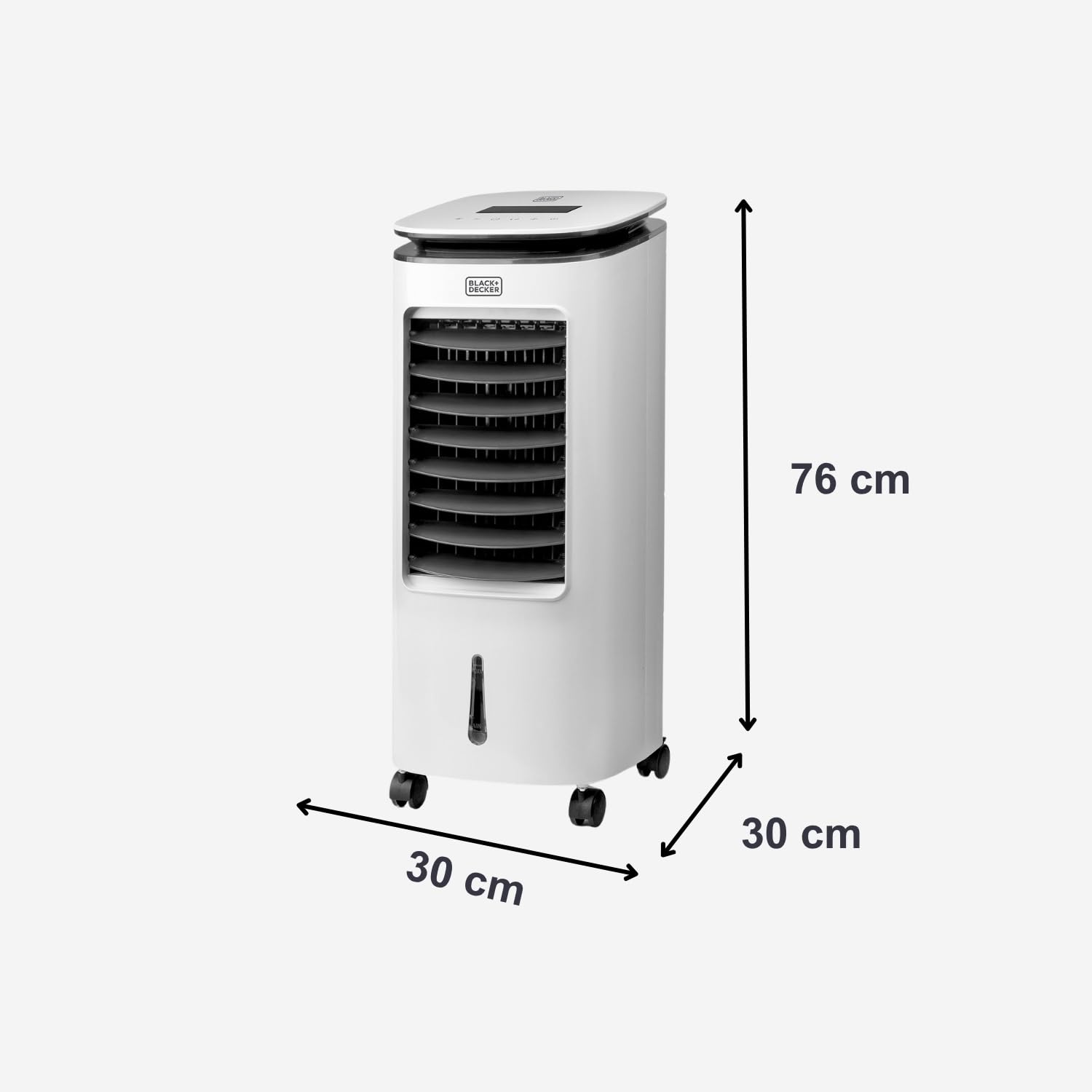 Black+Decker BXAC7E – Ventilador Humidificador Y Purificador | Climatizador | Control Remoto | Oscilación | 3 Velocidades Y Modos | Depósito 7L | 2 Contenedores De Hielo | Caudal 234 m³/h | Blanco