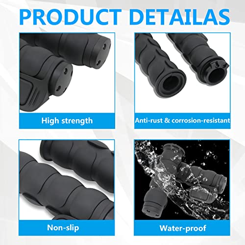 WENLICP 1Inch Motorcycle Handlebar Grips 25MM Black Molded Rubber Aluminum Hand Grips Compatible Harley Davidson Cruisers Choppers Suzuki and Kawasaki,Black…