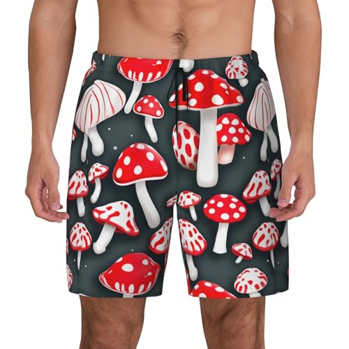 Bañador de hombre con hongos rojos cortos de natación transpirables para surf