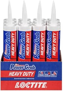 Loctite Power Grab Express Heavy Duty Construction Adhesive, 9 fl oz, Cartridge (12 Pack)