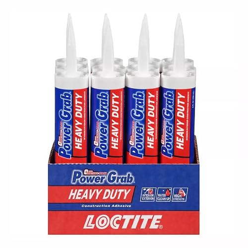 Loctite Power Grab Express Heavy Duty Construction Adhesive, Versatile Construction Glue For Wood, Wall, Tile, Foam Board & More - 9 Fl Oz Cartridge, Pack Of 12 #TOP11