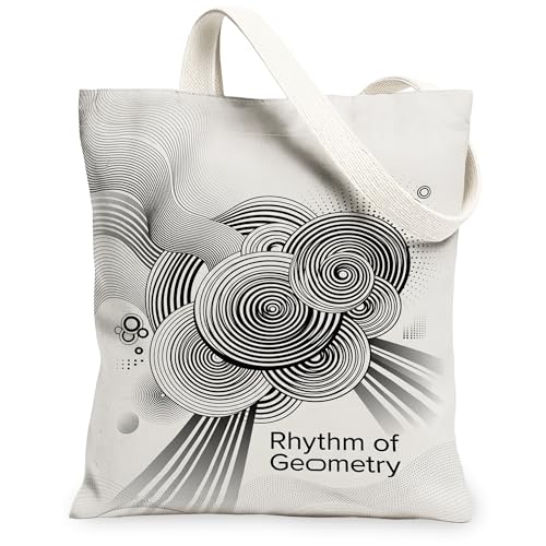 Swirls - Bolsa de lona para mujer, diseño abstracto de líneas modernas, puntos N/A, lavable, reutilizable, bolsa de mercado, ideas para compras, viajes, oficina, biblioteca, casual, 13 x 15 pulgadas