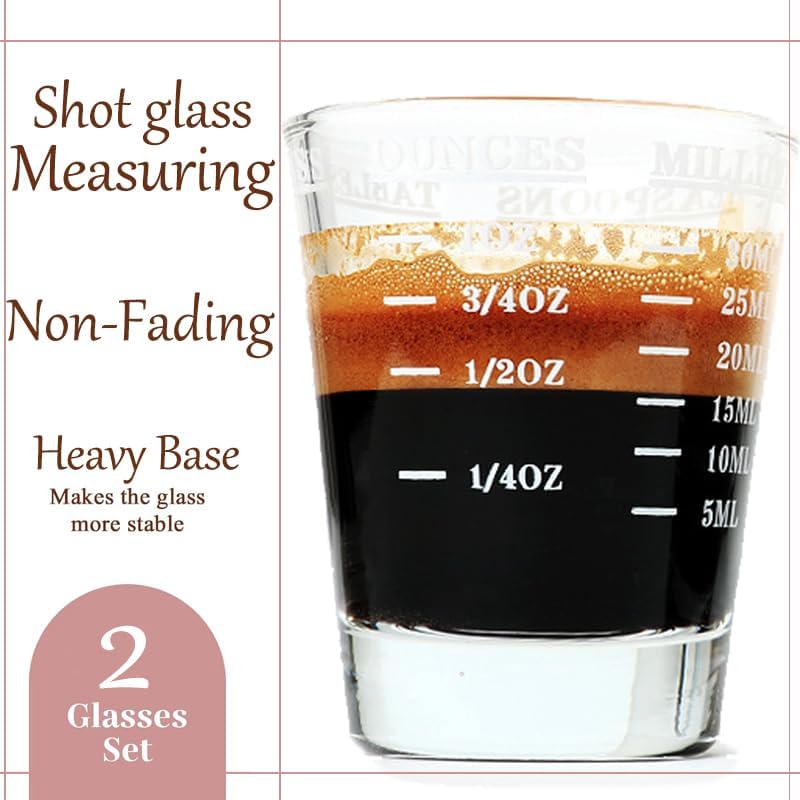 Shot Glass Measuring Cup | Non Fading | Bar Bartender Accessories, Jigger for Bartending | Tablespoon Measuring Spoon (2, White) - Image 3