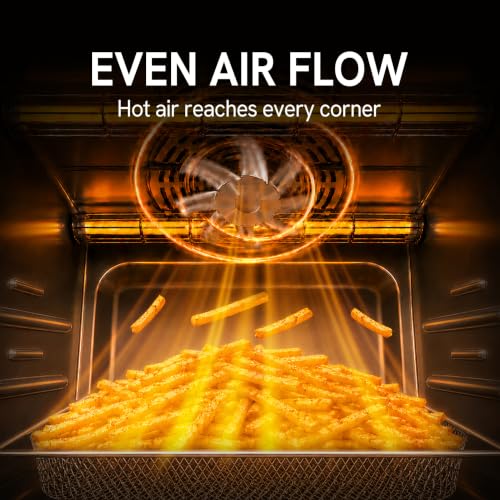 Image of VAL CUCINA Infrared Heating 26.3 QT Air Fryer Toaster Oven, Large Countertop Convection Oven 10-in-1 Combo, 6-Slice Toast, Enamel Baking Pan Easy Clean with Recipe Book, Brushed Stainless Steel Finish
